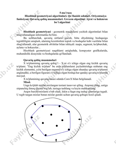hisoblash geometriyasi algoritmlari — DOCX