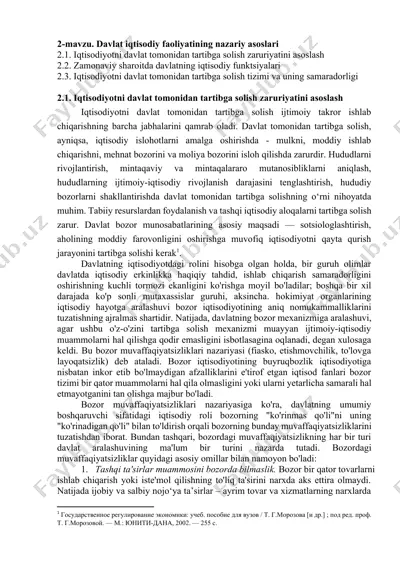 davlat iqtisodiy faoliyatining nazariy asoslari — DOCX