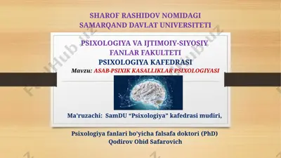 asab-psixik kasalliklar psixologiyasi — PPTX