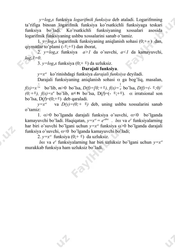 ratsional ko’rsatkichli darajali funksiya. irratsional ko’rsatkichli darajaning mavjudligi - Page 5