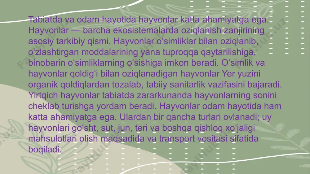 hayvonot olamining yashash tarzi va tarqalishi - Page 5