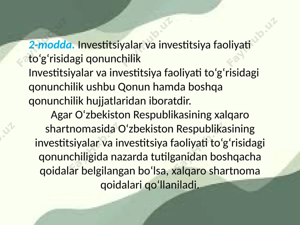 o'zbekiston respublikasining investitsiya to'g'risidagi qonunlari - Page 4