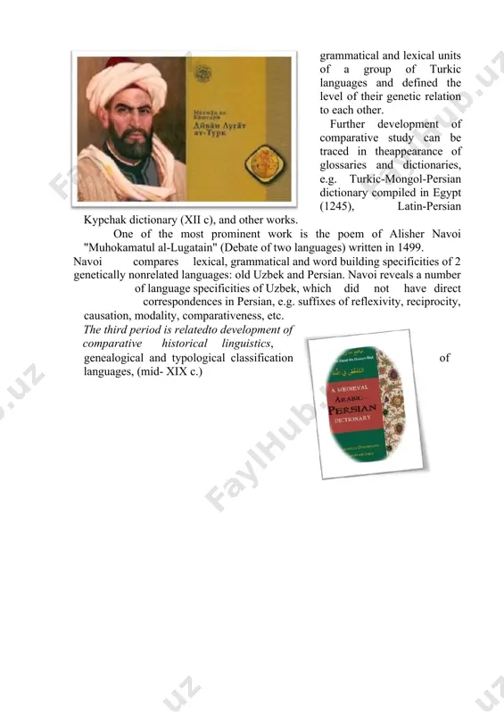 rate science with the bulk of general linguistics. it coincides with the xx century. the science of linguistic comparison was developing quite slowly and a number of factors played an important role to foster that process.they were also suggested by dr. buranov. the first factor istypological imitation, means using identified style or form of languages to explain another language. for example, the first latin grammar "de lingua latina" (117-27 вс) by varron was written with the use of the ancient greek language grammars compiled by greek philosophers. his great contributions were changing 5 cases in greek into 6 and 8 parts of speech into 7 in english. later, the grammar of european languages was shaped based on latin and greek languages. besides, nowadays not only grammar but poetic speech and other language units are still based on greek grammar. also, while studying certain categories of one language scholars very often …