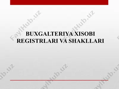 buxgalteriya xisobi registrlari va shakllari — PPTX