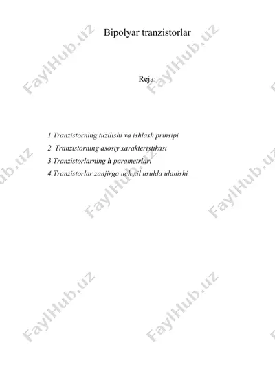 bipolyar tranzistorlar — DOC