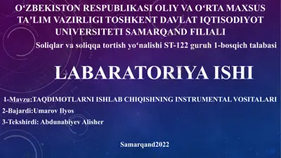 taqdimotlarni ishlab chiqishning instrumental vositalari — PPTX