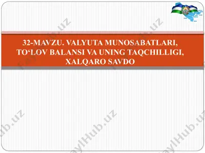 valyuta munosabatlari — PPTX