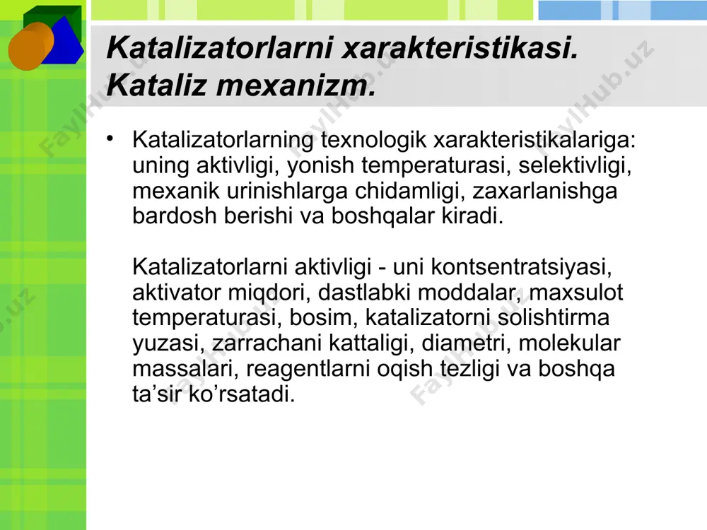 katalitik jarayonlarni ishlab chiqarishda tutgan o`rni va vazifalari - Page 5