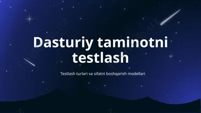 testlash turlari va sifatni boshqarish modellari — PPTX