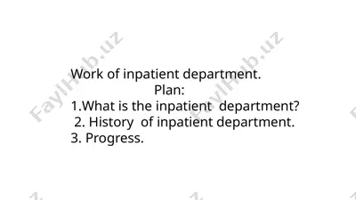 work of patient department — PPTX
