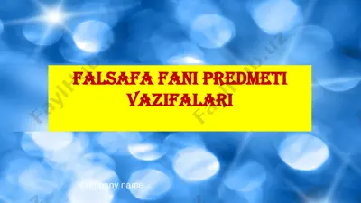 falsafa fani predmeti vazifalari — PPTX