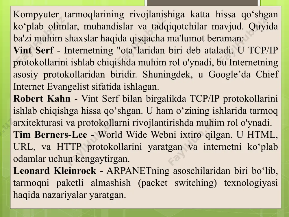 kompyuter tarmoqlarining rivojlanishi - Page 5