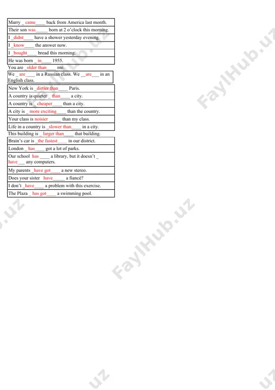 ur school has ____ a library, but it doesn’t _ have___ any computers. my parents _have got____ a new stereo. does your sister have_____ a fiancé? i don’t _have____ a problem with this exercise. the plaza _ has got____ a swimming pool.