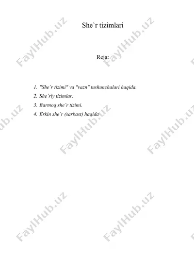 she`r tizimlari — DOC