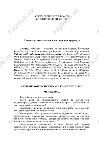 o'zbekiston respublikasi konstitutsiyasi — PDF