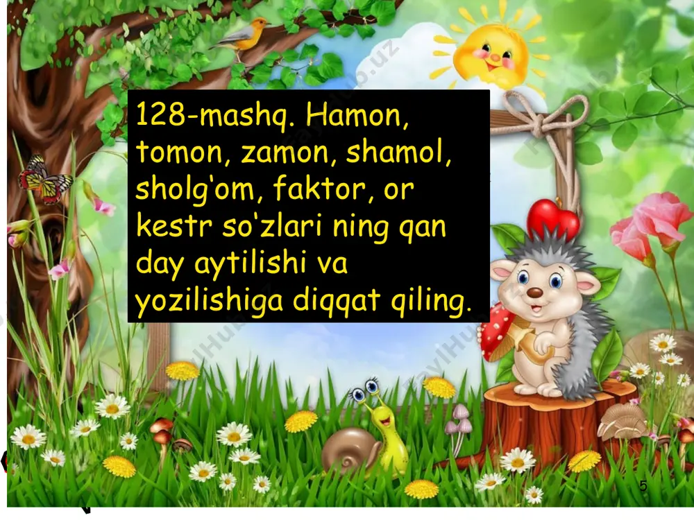 ayrim unlilar imlosi. a va o unlilarining talaffuzi va imlosi 5-sinf - Page 5