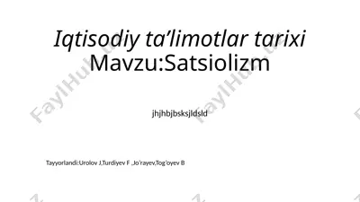 iqtisodiy ta’limotlar tarixi — PPTX