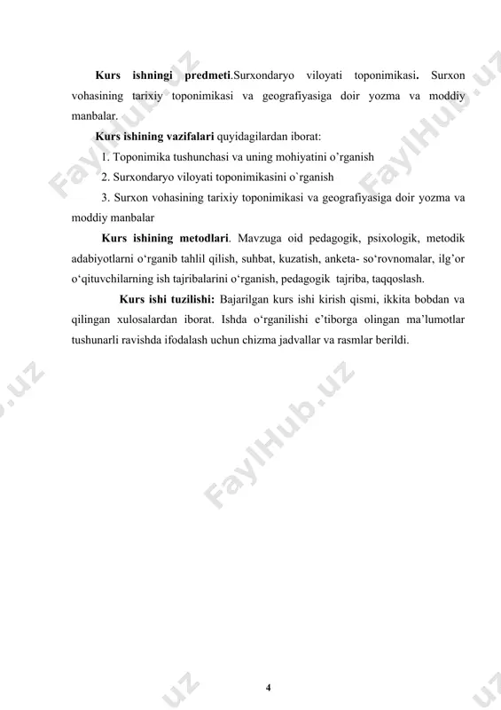 lan, biror yodgorlmkning nomini o`rganish uchun, albatta, uning qaysi davrda yaratilganligini va nima sababdan shu nom berilganligini tarixiy davr sharoiti muhiti nuqtai nazaridan tadqiq qilish talab etiladi. tadqiqotning yozma manbalarga ko`pincha arxeologiyaga oid ma`lumotlarga suyangan holda ish ko`rish usuli nomlarning qo`yilgan davrini aniqlashga va nomlarning paydo bo`lishini o`rganishga qo`l keladi. bir nomning o`zgarishini kuzatmoq uchun birmuncha vaqt ketadi. shuni unutmaslik kerakki, geografik nomlar ijtimoiy hodisa bo`lib, jamiyat taraqqiyoti bilan mustahkam bog`liqdir. ma`lum bo`lishicha, har bir rayon toponimikasi murakkab tarixiy jarayon bilan bog`liq bo`lib, er ostida ko`plab madaniy qatlamlar mavjudligi uni siichiklab tadqiq qilishni talab etadi. toponimika mstodologiyasiga muvofiq uni fan sifatida o`rganish uchun toponimlarning paydo bo`lishiga doir ma`lumotlardan foydalanish, nomlarning mavjud bo`lgan barcha formalarini aniqlash, nom va atamalarni o`sha joy bilan bog`liq holda tanlash va eng muhimlarini o`rganish zarur.[footnoteref:5] [5: s.qorayev o`zbekiston viloyatlari toponimlari. 202 - bet] toponimik asoslarga vaqt, manbalar va yo`nalishlar bo`yicha joylarga aholining ko`chishi, o`rnashishi kiradi. toponimlar …