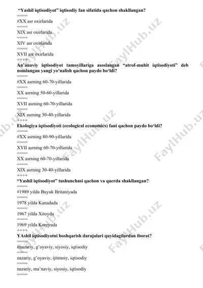 yashil iqtisodiyot — DOCX