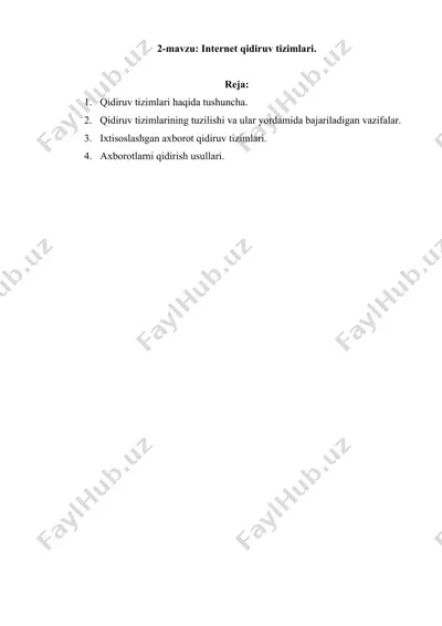 internet qidiruv tizimlari — DOCX