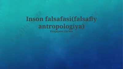 inson falsafasi(falsafiy antropologiya) — PPTX
