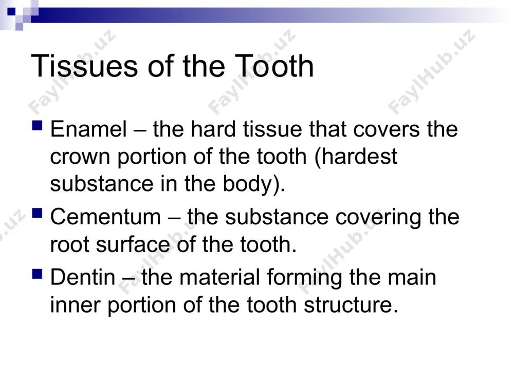 s – lower lip commissure – area at the corners of the mouth where the lips meet. vermillion – area where the pink-red lip tissue meets the facial skin. philtrum – the median groove on the external surface of the upper lip. frenum – a tissue fold attachment that connects two parts. labial frenum – tissue that attaches the inside of lip to the mucous membrane in the anterior of the oral cavity. lingual fremun – attaches the lower side of the tongue to the floor membrane. buccal frenum – attaches the side of the cheeck to the oral cavity in the maxillary first molar area. palate – roof of the mouth hard palate – composed of palatine processes of the maxillae bones. rugae – irregular folds or bumps on the anterior surface of the hard palate. soft palate – flexible portion located in the posterior region of the oral …