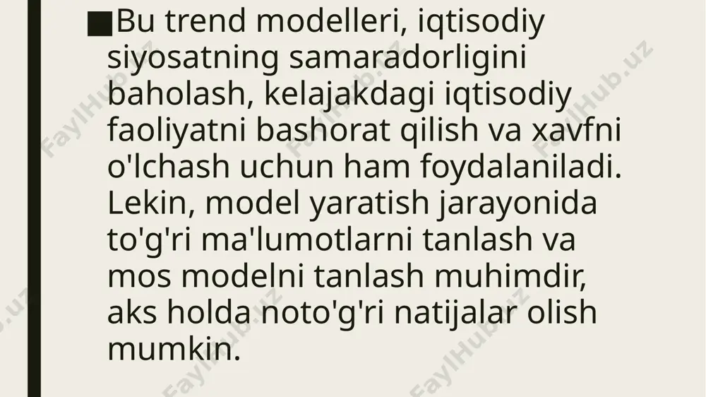 ishlatish, ma'lumotlarni to'plash va tahlil qilish, matematik modellar yaratish, modellarga ma'lumotlarni kiriting va natijalarni tahlil qilishdan iborat. ekonometrik modellashtirish, iqtisodiyotda sifatli ma'lumotlarni to'plash va tahlil qilishni o'rganishga va iqtisodiyotni tushunishga yordam beradi. e’tiboringiz uchun rahmat. image1.jpeg image2.jpeg image3.jpeg /docprops/thumbnail.jpeg