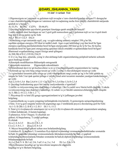 11-sinf 1-variant test — DOCX