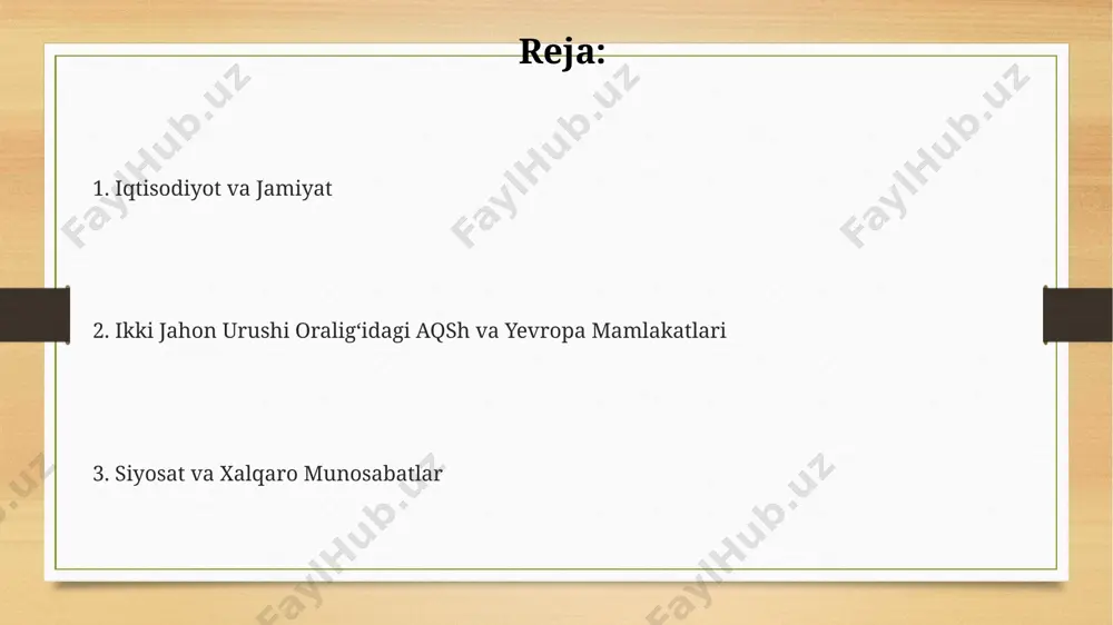 r qismi sifatida germaniya va italiyaning harbiy aralashuviga qarshi kurashdi. ikkinchi jahon urushi arafasida sovet ittifoqi 1939-yilda molotov-ribbentrop pakti tufayli polsha va boltiqbo'yi davlatlarining bir qismini egallab oldi, bu esa yevropadagi kuchlar muvozanatini o'zgartirdi va ikkinchi jahon urushining boshlanishiga hissa qo'shdi. appeasement siyosati va uning oqibatlari 1930-yillardagi yaponiyaning manchuriyani bosib olishi va germaniyaning reynlandni militarizatsiyasi kabi voqealar appeasement siyosatining samarasizligini ko'rsatdi, bu esa ikkinchi jahon urushining boshlanishiga sabab bo'ldi. buyuk britaniya va fransiyaning 1938-yilda myunxendagi kelishuvi orqali chexoslovakiyaning sudet viloyatini germaniyaga topshirishi appeasement siyosatining eng yorqin namunasidir va bu germaniyaning ishonchini oshirdi. appeasement siyosati natijasida germaniya kuchli harbiy qudratga ega bo'lib, 1939-yilda polshaga hujum qilib, ikkinchi jahon urushini boshladi, millionlab odamlarning halok bo'lishiga olib keldi. ikkinchi jahon urushiga tayyorgarlik aqsh 1930-yillarning oxirida neytrallik siyosatini olib borgan bo'lsa-da, 1940-yilda lend-liz dasturi orqali buyuk britaniyaga harbiy yordam ko'rsatishni boshladi, bu esa atlantika okeanidagi mavqeini mustahkamlashga xizmat qildi. fransiya va buyuk britaniya 1938-yilda …