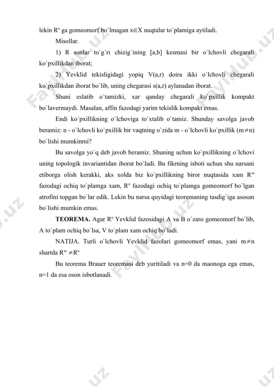 topologik ko`pxilliklar. chegarali ko`philliklar - Page 3