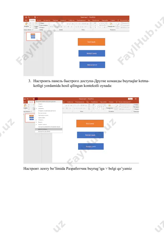 powerpoint slaydlar ustida tugmalar yaratish - Page 2