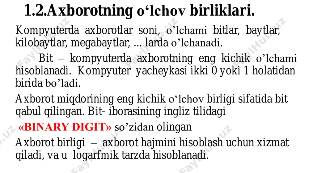 axborotlarni raqamlashtirish va sanoq tizimlari bilan ishlash - Page 5
