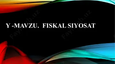 fiskal siyosat — PPTX