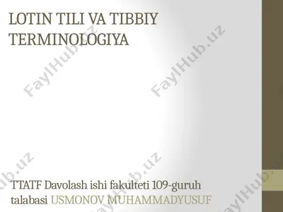 lotin tili va tibbiy terminologiya — PPTX