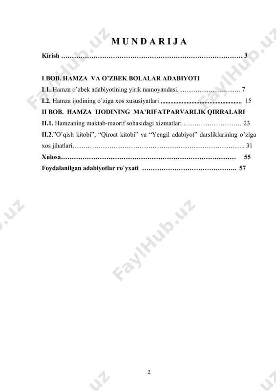 o`rin egallagan pedagogik (asosan ma’rifatparvarlik) qarashlari haqida bahs yuritishni asosiy maqsad qilib olganmiz. shuningdek, shoirning o`zbek adabiyotidagi o’rnini kengroq yoritishga harakat qildik. bu maqsadimizni amalga oshirish uchun quyidagi vazifalarni bajarish lozim deb hisoblaymiz: · o`zbek bolalar adabiyotida hamza hakimzoda niyoziyning tutgan o’rnini va rivojlanish bosqichlarini aniqlash; · shoir to’plamlarini sanash va bir-biriga taqqoslash; · hamza qalamiga mansub she’rlarning mavzu ko`lamini tadqiq etish; · shoir badiiy mahoratining she’rlarida qay darajada namoyon bo`lganligini tahlil qilish; · yozuvchining darsliklarini sanash, ilgari surilgan g`oyalarni aniqlash; · hamzaning ma’rifatchilik va jadidchilik adabiyoti rivojiga qo`shgan hissasini ochib berish. mavzuning o`rganish darajasi qiyosiy tahlili. hamza o`zbek bolalar adabiyoti taraqqiyotiga katta hissa qo`shgan. uning asarlari maktab darsliklariga kiritilgan, akademik litsey, kasb-hunar kollejlarida o`rganilmoqda. san’atkorning asarlari haqida taniqli munaqqidlar laziz qayumov, izzat sulton, vohid zohidov, ozod sharafiddinov, matyoqub qo’shjonov, salohiddin mamajonov, umarali normatov, naim karimov, baxtiyor nazarov, komil yashin kabi adabiyotshunoslar tadqiqotlarida iliq fikrlar bildirganlar. mashhur tanqidchi olim laziz …