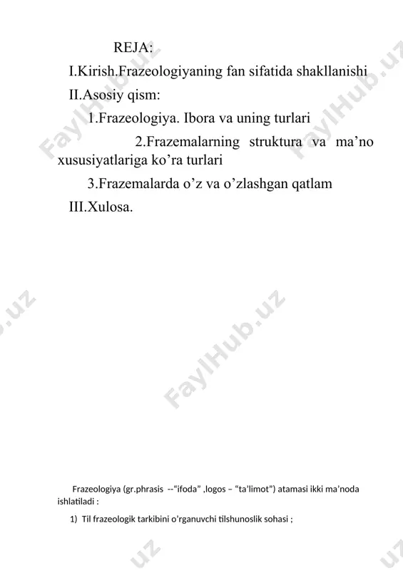 eologizmning tarkibida nechta so’z ishtirok etishiga qaramay , ular yagona umumiy ma’no bilan birlashadi va emotsianal badiiy adabiyotda obrazli va ta’sirchan vosita sifatida ko’p qo’llanadi : hushyor boq , to foniy umr kechadi , tegrangda turf axil toshlar uchadi . bir qora hasad yo g’araz toshi , bir yovuz tuhmat yo maraz toshi … ular sabr kosang to’ldirmoq bo’lar , ular umr gulin so’ldirmoq bo’lar (a . oripov) tilning lug’at tarkibini tashkil etuvchi birliklardan yana biri iboralardir . ibora ikki va undan ortiq so’zlardan tarkib topgan lug’aviy birlik bo’lib , xuddi so’z kabi lug’aviy ma’noni anglatadi . masalan , xamirdan qil sug’rganday iborasi “osonlik bilan” , “qiyinchiliksiz” ma’nosini , ko’ngil bermoq iborasi “sevmoq” ma’nosini , qo’y og’zidan cho’p olmagan iborasi “yuvosh” ma’nosini bildiradi . ibora __ frazema frazeologik birlik sifatida frazeologiya bo’limida o’rganadi . ibora tuzilishiga ko’ra so’z birikmasiga o’xshab ketsa ham birligi sanalgan bunday birikmalardan tamoman farq qiladi . …