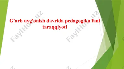 g'arb uyg'onish davrida pedagogika fani taraqqiyoti — PPTX