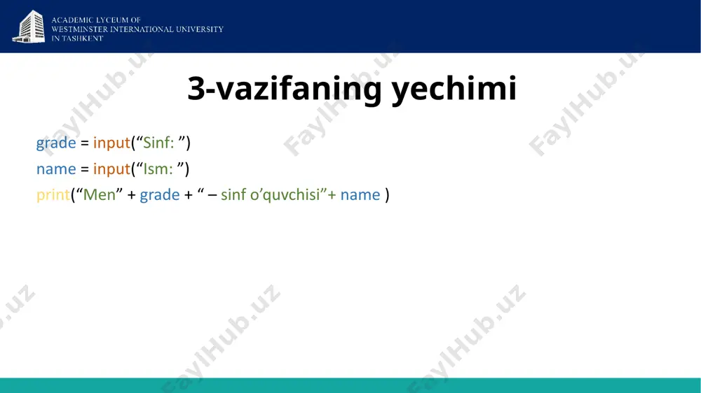 python dasturlash tilida ustozning dars yoki vazifalari - Page 3