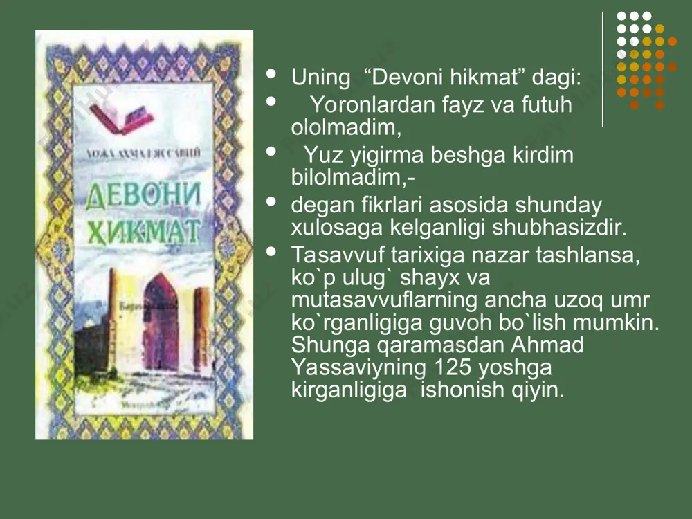 ri ustiga oradan ikkinchi asr o`tgandan keyin amir temur katta maqbara qurdiradi. bu maqbara musulmon xalqlarining muqqaddas ziyoratgohlaridan biriga aylangan.