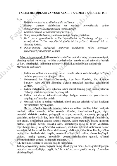 ta'lim metodlari va vositalari — DOCX