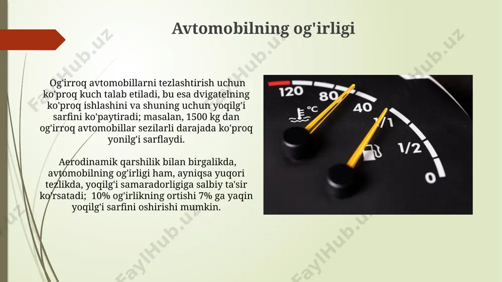 avtomobillarning yonilği tejamkorligi tasir etuvchi ekspulantatsion omillar - Page 5
