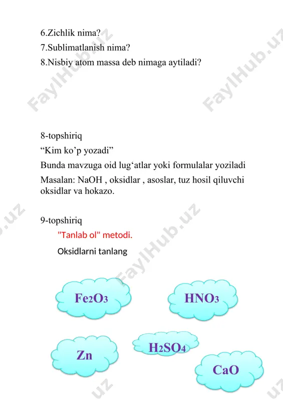 "kimyo topshiriqlar to'plami" - Page 5