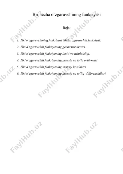 bir nеchа o`zgаruvchining funksiyasi — DOC