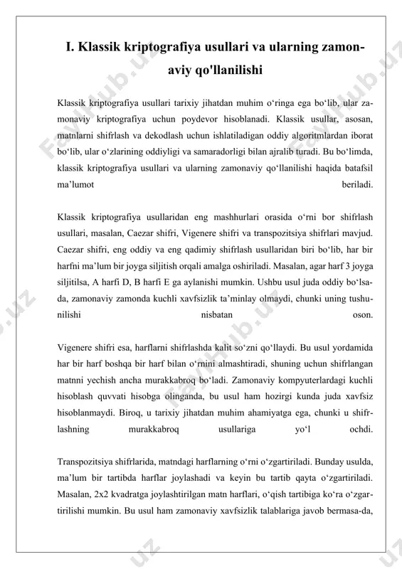 dalanishni o'z ichiga oladi. bunday algoritmlar yuqori darajada xavfsizlikni ta'minlash uchun matematik asoslar va qiyin hisoblash muammolariga tayanadi. misol uchun, lattice-based (to'plamga asoslangan) kriptografiya, hash-based (xeshga asoslangan) kriptografiya, va code-based (kodga asoslangan) kriptografiya kabi yondashuvlar hozirda tadqiq qilinmoqda. bu usullar, an'anaviy kriptografik algoritmlarga qaraganda, kvant kompyuterlari tomonidan buzilishi ancha qiyin. lattice-based kriptografiya, masalan, matritsalardan iborat to'plamlar ustida qurilgan hisoblash muammolaridan foydalanadi. bu usulning asosiy afzalliklaridan biri shundaki, u nafaqat kvant kompyuterlari, balki an'anaviy kompyuterlar tomonidan ham juda qiyin hisoblanadi. lattice-based algoritmlarga misol sifatida ntru va learning with errors (lwe) muammolari asosidagi algoritmlar keltirilishi mumkin. ular tez-tez kriptografik protokollarda, masalan, kalit almashish va raqamli imzo yaratish jarayonlarida qo'llaniladi. hash-based kriptografiya esa xesh funktsiyalaridan foydalanishni o'z ichiga oladi. xesh funktsiyalari, masalan, merkle tree tizimida qo'llanilib, raqamli imzolarni yaratishda xavfsizlikni oshiradi. hash-based algoritmlar, xususan, xmss (extended merkle signature scheme) va lms (leighton-micali signature) kabi variantlar bilan tanilgan. ushbu algoritmlar kvant kompyuterlari tomonidan buzilish …