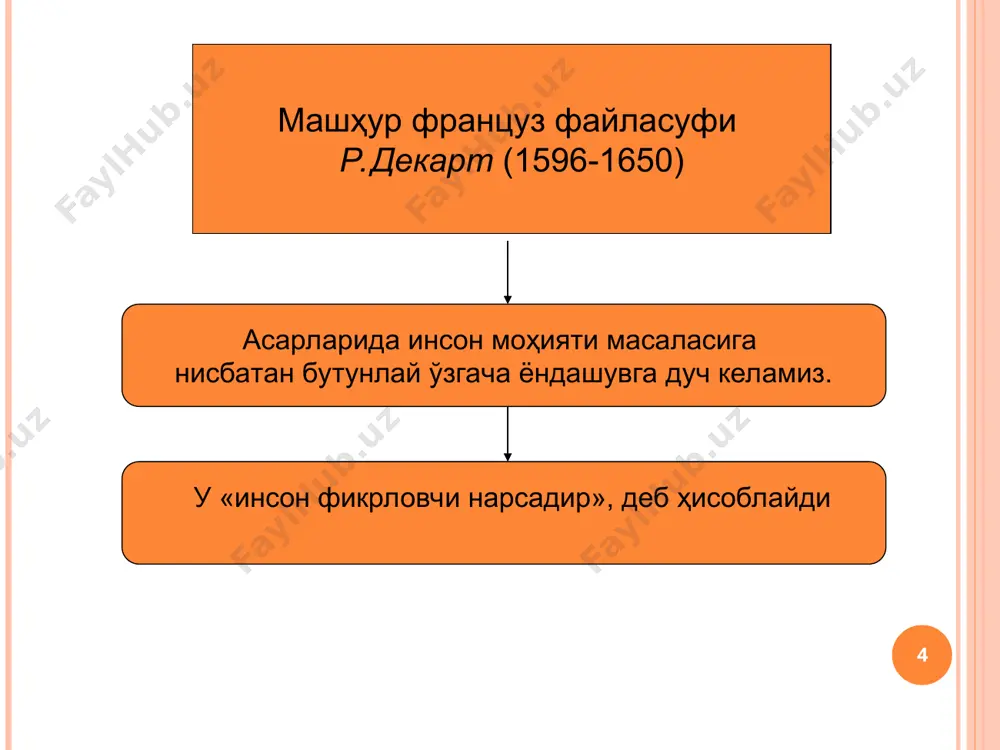шлаш, унинг моҳиятини таҳлили қилиш гўёки «сиртдан» амалга ошириладики, бунинг натижасида диққат марказидан унинг ижтимоий ва табиий моҳияти ўрин олади; тегишли мўлжалларга мувофиқ инсоннинг худо, космос, универсум ва шу кабилар билан алоқаси таҳлил қилинади. * шарқ фалсафасида инсон «идеал муносабатлар қонуни»га одамлар ўртасида, оила, жамият, давлатда риоя қилиш инсон ҳаётининг муҳим маъноси ҳисобланади; бошқача айтганда, инсон ўз шахсий ҳаётини доим жамият равнақи, камолоти билан ўлчаши лозим, хусусан, у кейинчалик оила ва давлатни такомиллаштиришга ҳаракат қилиш учун ўзини камол топтириши лозим. қадимги шарқ, хусусан хитой фалсафий тизимлари асосан социо- центрик концепциялардан иборат бўлиб, уларда инсон, одатда, жамият, социум билан узвий боғлиқ деб қаралади. шу маънода машҳур қадимги хитой файласуфи конфуций (мил. ав. 551-479 йиллар)нинг фикрлари диққатга сазовор бўлиб, у шундай деб сабоқ беради: «қилмишларнинг асослари ва тамойилларини ўргансанг, яхшилик ва ёмонлик ҳақидаги фикрларинг (ахлоқий билимлар) баркамолликнинг энг сўнгги даражасига етади. ниятлар соф ва холис бўлса, қалб ростгўй ва самимий бўлади. қалб …