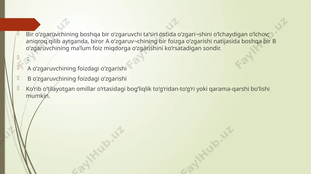 ab boshqa bir tovarning mavjudigi bilan ham izohlanishi mumkin. masalan, neftga va shu bilan bir qatorda benzinga bo‘lgan narxning oshib borishi qisqa muddat ichida yo‘l bosishni qisqarishiga olib kelmaydi, lekin, uzoq muddatli davr mobaynida eski avtomashinalarni yangi yoqilg‘i kam harajat qiladigan modellari bilan almashtirilishiga va shu orqali kam benzin ishlatilishiga olib keladi. tovarga bo‘lgan harajatlar darajasi. iste’molchi byudjeti­dan tovarga yuqori darajada harajatlar qilish aksariyat tovarlarga bo‘lga talabni narxlarni o‘zgarishiga o‘ta sezuvchan qilib qo‘yadi. masalan, sanoat iste’molchisiga bir-birlik tovarga bo‘lgan narx emas, balki unga bir oy yoki bir yilda qilinadigan harajatlar muhim hisoblanadi. tovarning iste’molchi uchun zarurligi. tovarning iste’molchi uchun yuqori darajadagi zaruriyati narxga bo‘lgan past elastikligini aniqlab beradi. 3. daromad bo‘yicha talab elastikligi aksariyat kategoriyadagi tovarlarning bozordagi sotuv hajmi dara­jasi iste’molchilarning pul daromadlari dinamikasiga qarab o‘zgarishi mumkin. daromad o‘zgarishiga bo‘lgan talab hajmining sezuvchanligi daromad bo‘yicha talab elastikligi koeffisienti bilan aniqlanadi. daromad bo‘yicha talab elastikligi koeffisienti ed – iste’mol­chilik daromadlarini bir …