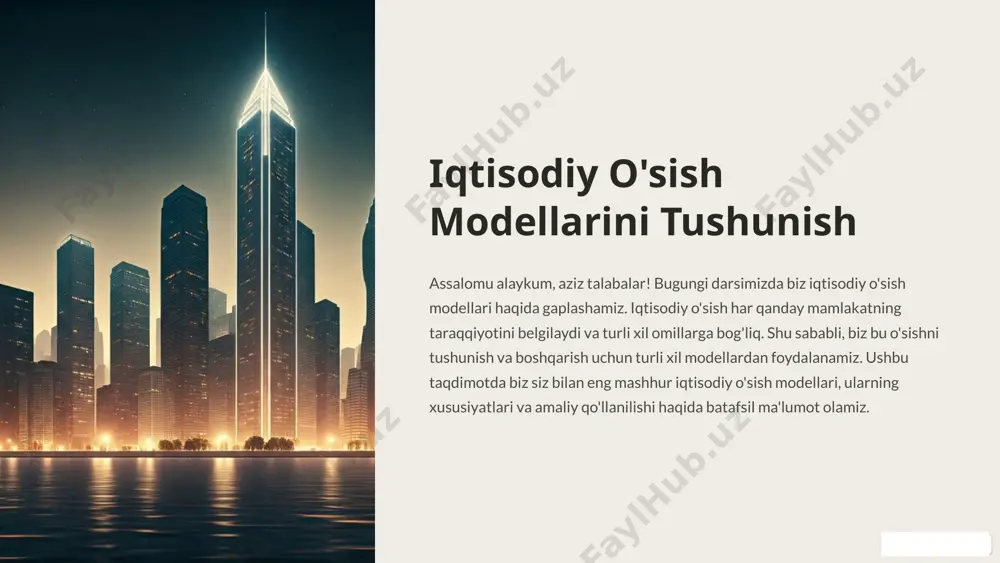 oshiradi, ish o'rinlari yaratadi va iste'molni kuchaytiradi. 2 investitsiyalarni kamaytirish investitsiyalarni kamaytirish iqtisodiy o'sishni sekinlashtirishi mumkin. bu yangi loyihalarning qisqarishiga, ish o'rinlarining yo'qolishiga va iqtisodiy faollikning pasayishiga olib kelishi mumkin. 3 investitsiyalarni rag'batlantirish davlat soliqlarni pasaytirish, subsidiyalar berish va boshqa siyosatlar orqali investitsiyalarni rag'batlantirishi mumkin. bu bizneslarga investitsiyalarni ko'paytirishga va iqtisodiy o'sishni tezlashtirishga imkon beradi. 9 ehtiyotkorona iqtisodiy siyosat va uning o'sish uchun ahamiyati 1 barqarorlik iqtisodiy o'sishni ta'minlash uchun inflyatsiya darajasini nazorat qilish, byudjet tanqisligini kamaytirish va pul-kredit siyosati orqali valyuta kursini barqarorlashtirish muhim. 2 ishlab chiqarish davlat ishlab chiqarishni rag'batlantirish uchun soliq imtiyozlari, kreditlar va infratuzilma loyihalariga sarmoya kiritish orqali yordam berishi mumkin. 3 ta'lim va fan investitsiyalar ta'lim va fan sohalariga yo'naltirilishi kerak. bu innovatsiyani rag'batlantiradi, ishlab chiqarishni oshiradi va ish o'rinlari yaratadi. 4 ijtimoiy himoya ijtimoiy himoya tizimini takomillashtirish orqali davlat aholi farovonligini oshirishi va iqtisodiy o'sishga qo'shimcha turtki yaratishga yordam berishi mumkin. 10 muvozanatlashgan iqtisodiy …