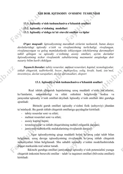 iqtisodiy o‘sishni tushunish — DOCX