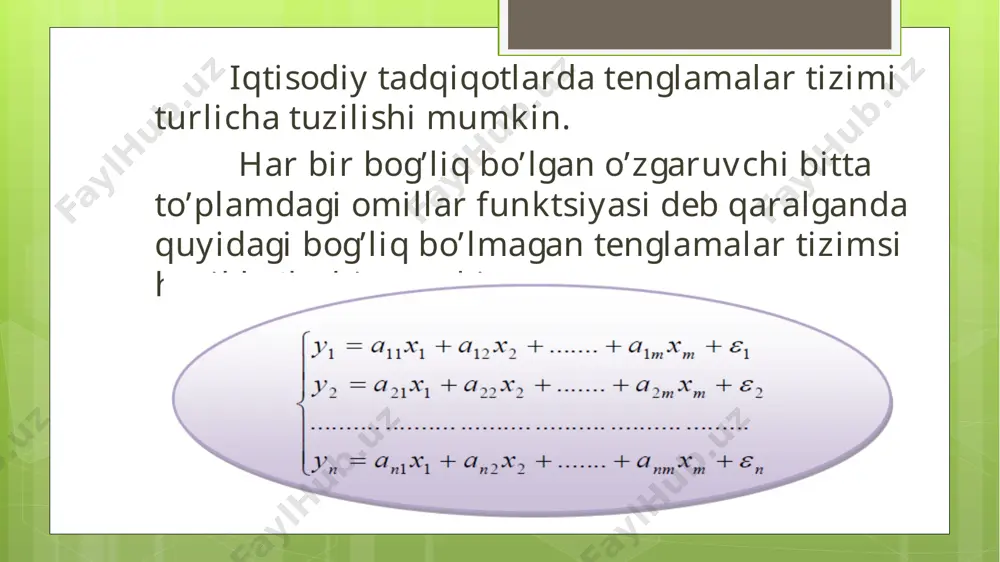 tenglamalar tizimi ko’rinishdagi ekonometrik modellar - Page 3