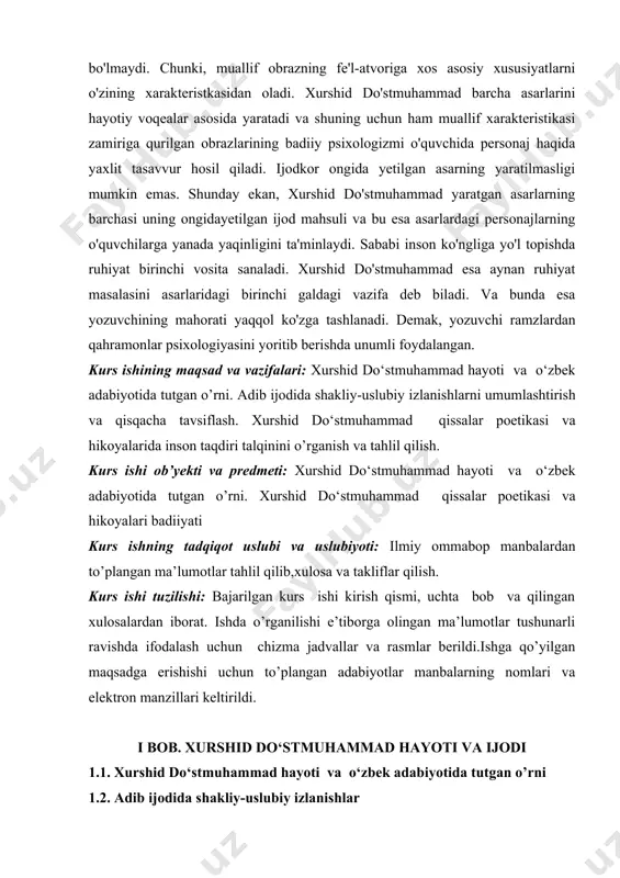 ishladi. 1986- yildan «yosh kuch» jurnalida bo‘lim mudiri, bosh muharrir o‘rinbosari, bosh muharrir sifatida faoliyat ko‘rsatdi. respublikada ilk bor nashr etilgan «hurriyat» mustaqil gazetasida (1987-2002) bosh muharrirlik qildi, 1997- yildan o‘zbekiston ommaviy axborot vositalarini demokratlashtirish va qo‘llab-quvvatlash ijtimoiy-siyosiy jamg‘armasida hamrais, 2002-yildan «o‘zbekiston matbuoti» jurnalining bosh muharriri vazifalarida ishladi. u adabiyotshunos sifatidagi maqolalari bilan ham e’tiborga tushgan, filologiya fanlari nomzodi. xurshid do‘stmuhammad yapon adibi akutagava ryunoskening «rasyomon darvozasi» hikoyasini, temur po‘latovning «yetti huzur-halovat va qirq qayg‘u-alam» romanini o‘zbekchalashtirgan. adibning dastlabki hikoyasi 1981- yili «guliston» jurnalida, «nigoh» nomli birinchi qissasi esa 1987- yili «yoshlik» jurnalida e’lon qilingan. «hovli etagidagi uy» nomli birinchi kitobi 1989- yili nashr etilgan. shundan so‘ng uning «panoh», «oromkursi», «so‘roq», «sof o‘zbekcha qotillik», «mahzuna», «ibn mug‘anniy», «yolg‘izim – siz», «ko‘z qorachig‘idagi uy» asarlari e’lon qilinadi. shuningdek, 1995- yilda «jajman», 1996- yilda «qazo bo‘lgan namoz», 2000- yilda «hijronim mingdir mening» qissa va hikoyalar to‘plamlari, «bozor» romani nashr etiladi. adibning «jajman» …